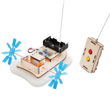DIY Stem Wooden Science Toy: Remote Control Kid Paddle Boat
