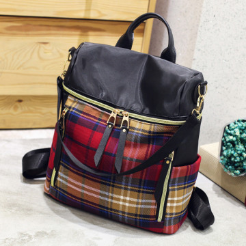 Customized Made lattice pattern Lady double shouder Bag