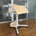 Meja berdiri laras mudah alih terbaik dengan roda