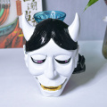 Máscara completa de resina branca japonesa Hannya Demon