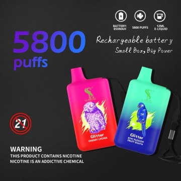 Supbliss Glitter 5800 Puflar Tek Kullanımlık Vape Şarj Edilebilir