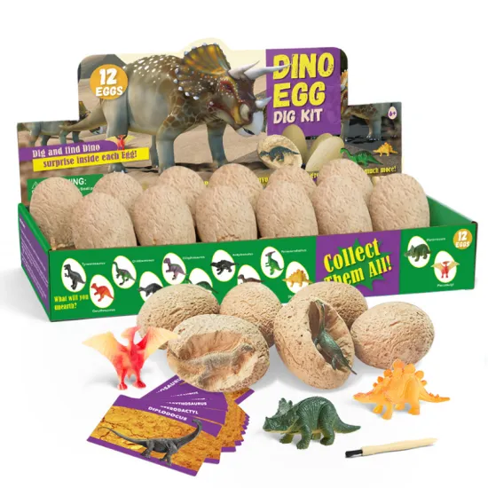 12 pcs/set Dinosaur egg archaeological excavation treasure insect tyrannosaurus simulation dinosaur model suit children toys