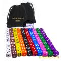 100pcs Assorted Colored 16MM Dice Set in Velvet Pouch