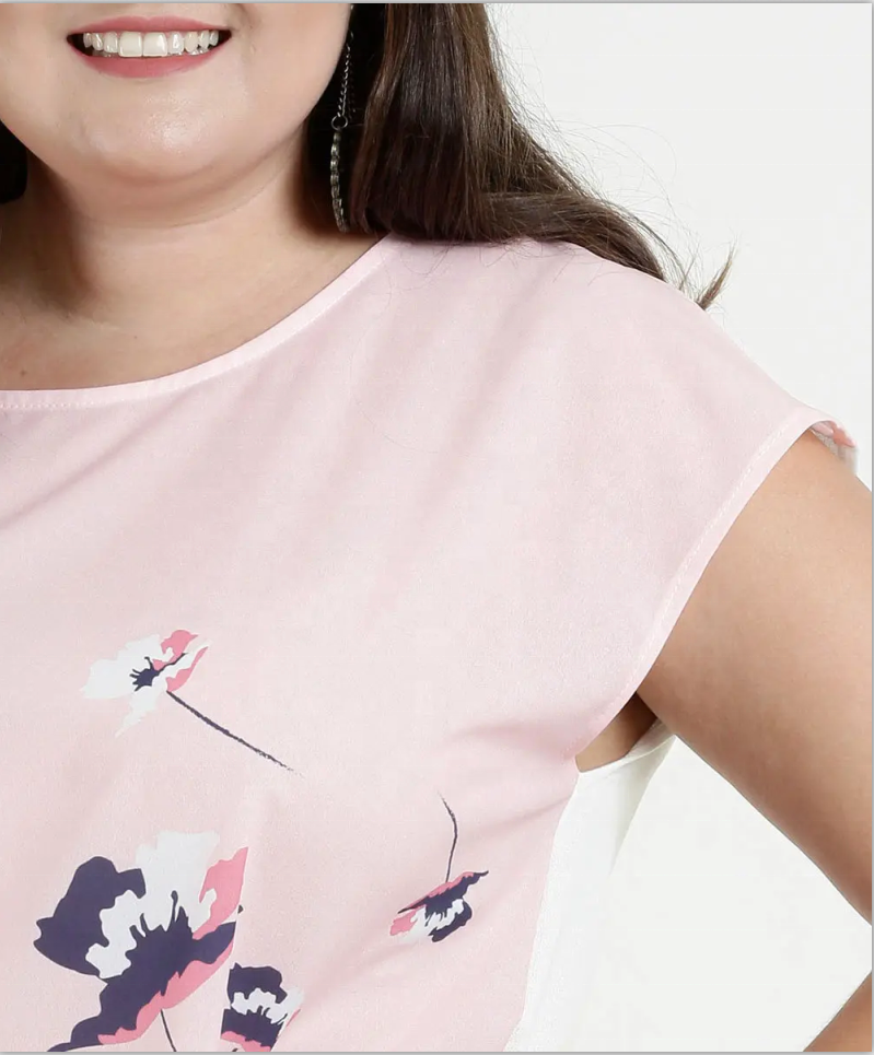 Las mujeres más nuevas blusa causal blusa corta de gasa floral