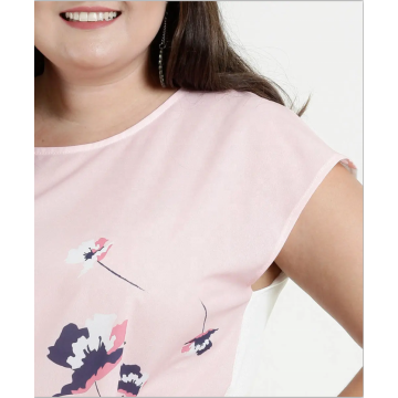 Mais nova blusa causal feminina blusa curta de chiffon floral