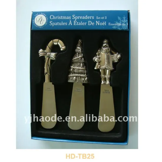 3 pcs butter knife set with zinc alloy handle