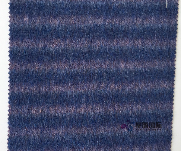 Stripe Design Alpaca Blended Coat Fabric