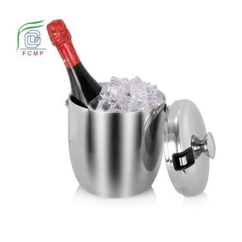 New Champagne Bucket Double Wall Insulated Steel Wine Ice Bucket Supplier