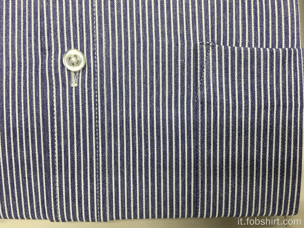 Camicia da lavoro tinta in filo di alta qualità