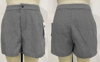 Zipper Fly Swallow Gird Pattern Lady's Shorts