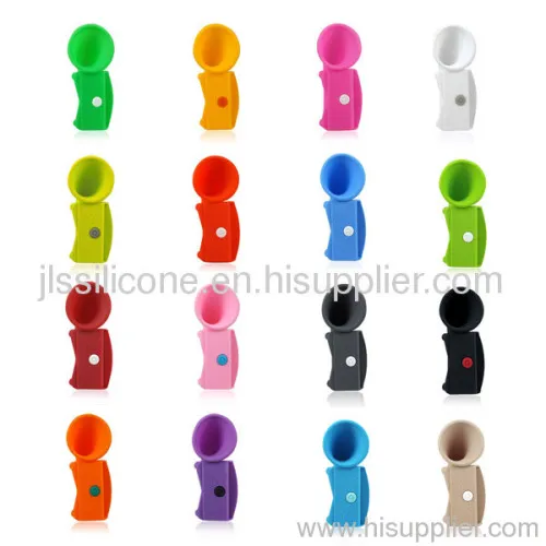 Colors Wireless Rubber Silicone Horn Amplifier Speaker Dock Stand For Iphone 5 