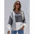 Women Knitted Oversized Color blocked sweaters