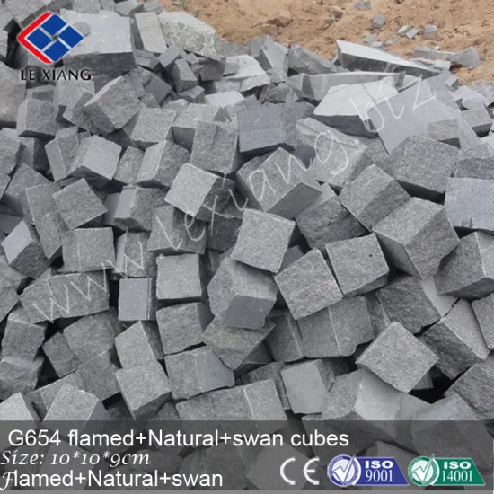 G654 flamed+natural+sawn cubes