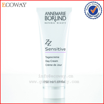 High class day cream cosmetic tube with clear screw cap