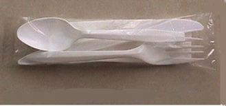 PP Wrapped Plastic Cutlery With Napkin Kit , Plastic Forks