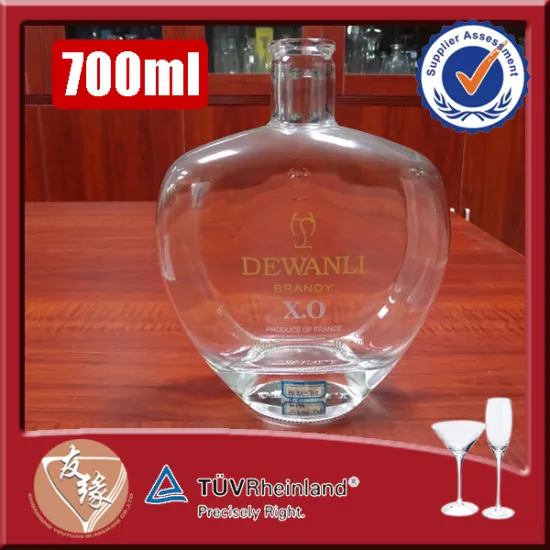 super flint glass brandy xo 700ml transparent liquor packaging bottle