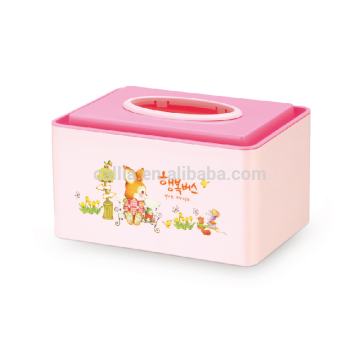 Cartoon design PP square plastic napkin holder tissue box
