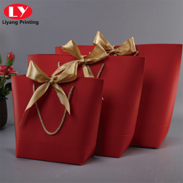 special bucket shape handle for shopping paper bag