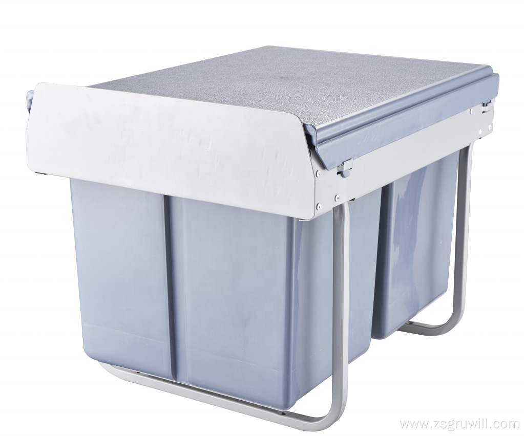 build in doublekitchen plastic waste bins with lids