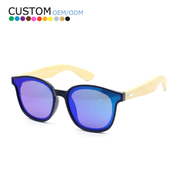 Custom Logo Eco-Friendly Fashion Sunglasses with Bamboo Arms - Wholesale Options Available