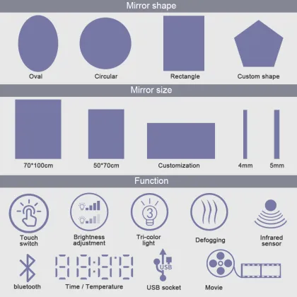 Square Bathroom Mirrors Wall Smart Mirrors With Lights