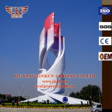 Quyang carved 3.5 meters high surfing men made by stainless steel statue