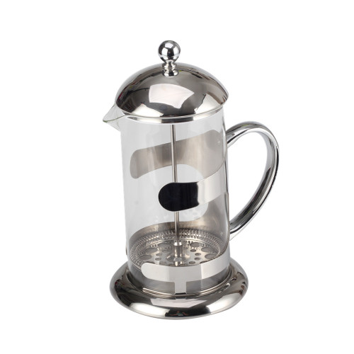 Silver Heat-resstant Glass French Press Coffee Kettle