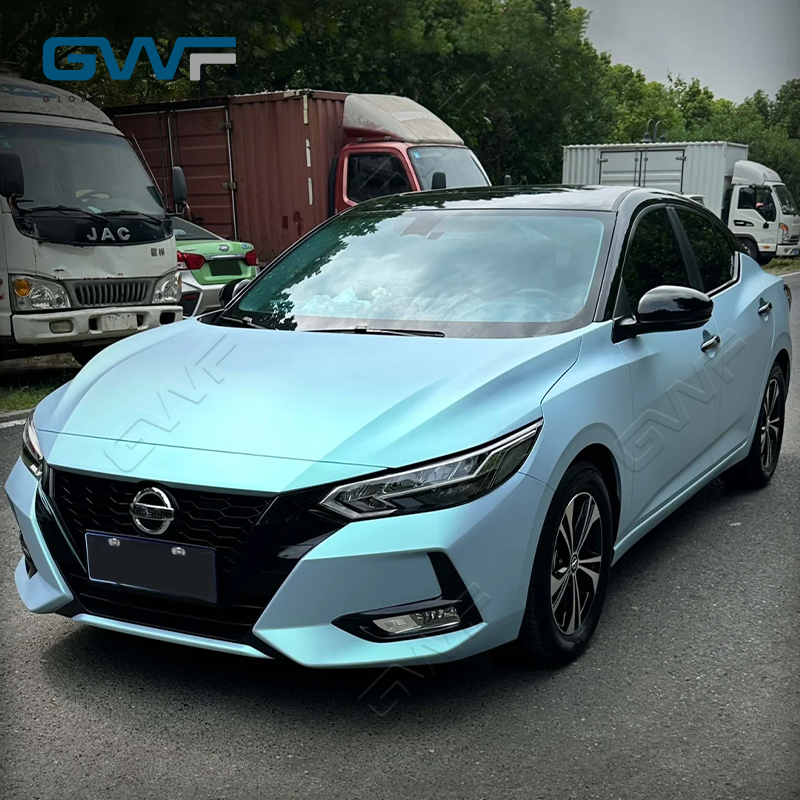 Супер -матовая синяя и зеленая обертка автомобиля
