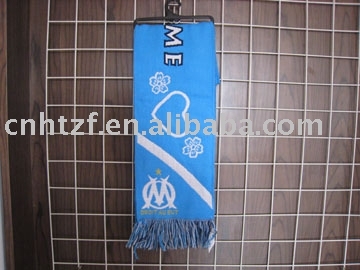 acrylic intarsia knitted soccer scarf