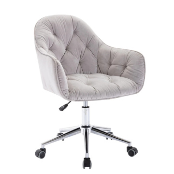 Moderne Velvet Tufted Chrom Drehstühle Office Stühle