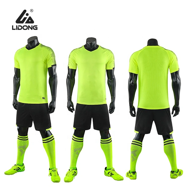 Custom Black Neon Green Sublimation Soccer Uniform Jersey Men's Size:M