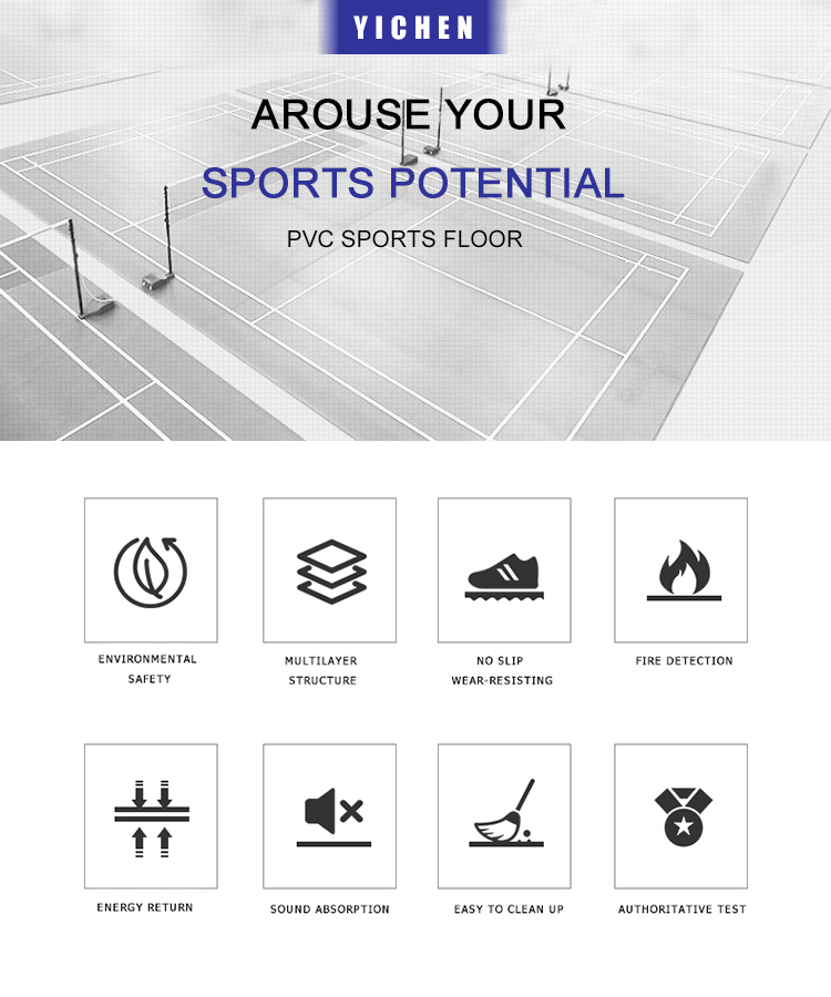 Gym Flooring Made in China Laminate Flooring Plastic Floor for Table Tennis Basketball Volleyball Badminton