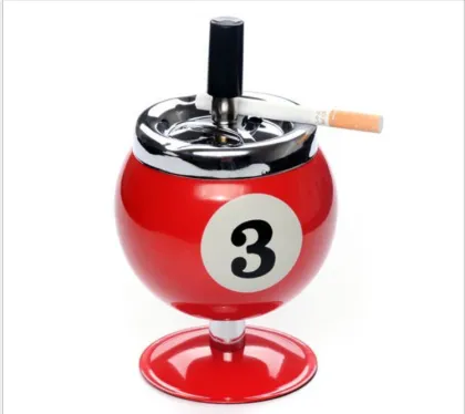 Billiards Rotating Metal Ashtray
