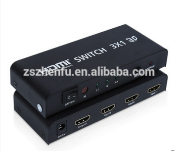 3*1 3port input one way output HDMI switcher support 3D 1080P