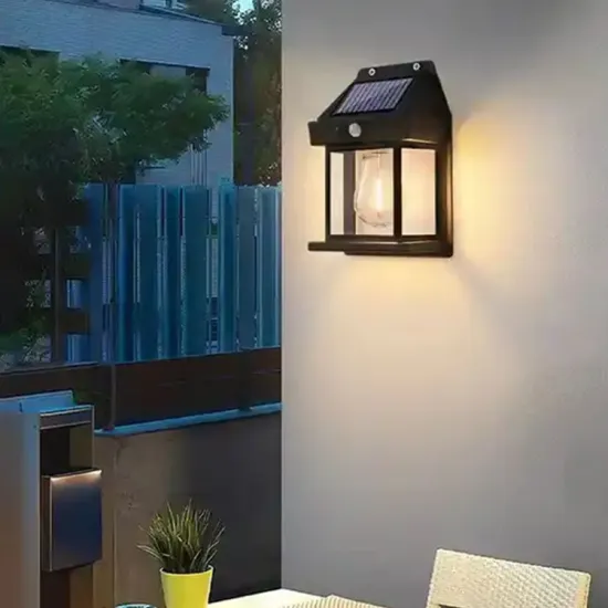 Waterproof Solar-Powered Tungsten Filament Warm Outdoor Wall Light for Home