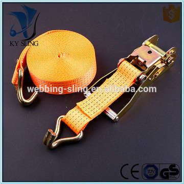 2" polyester webbing ratchet straps with double j hooks