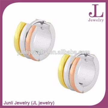 3 Tone Silver Gold Rose Gold Stainless Steel Fashion Ear Studs