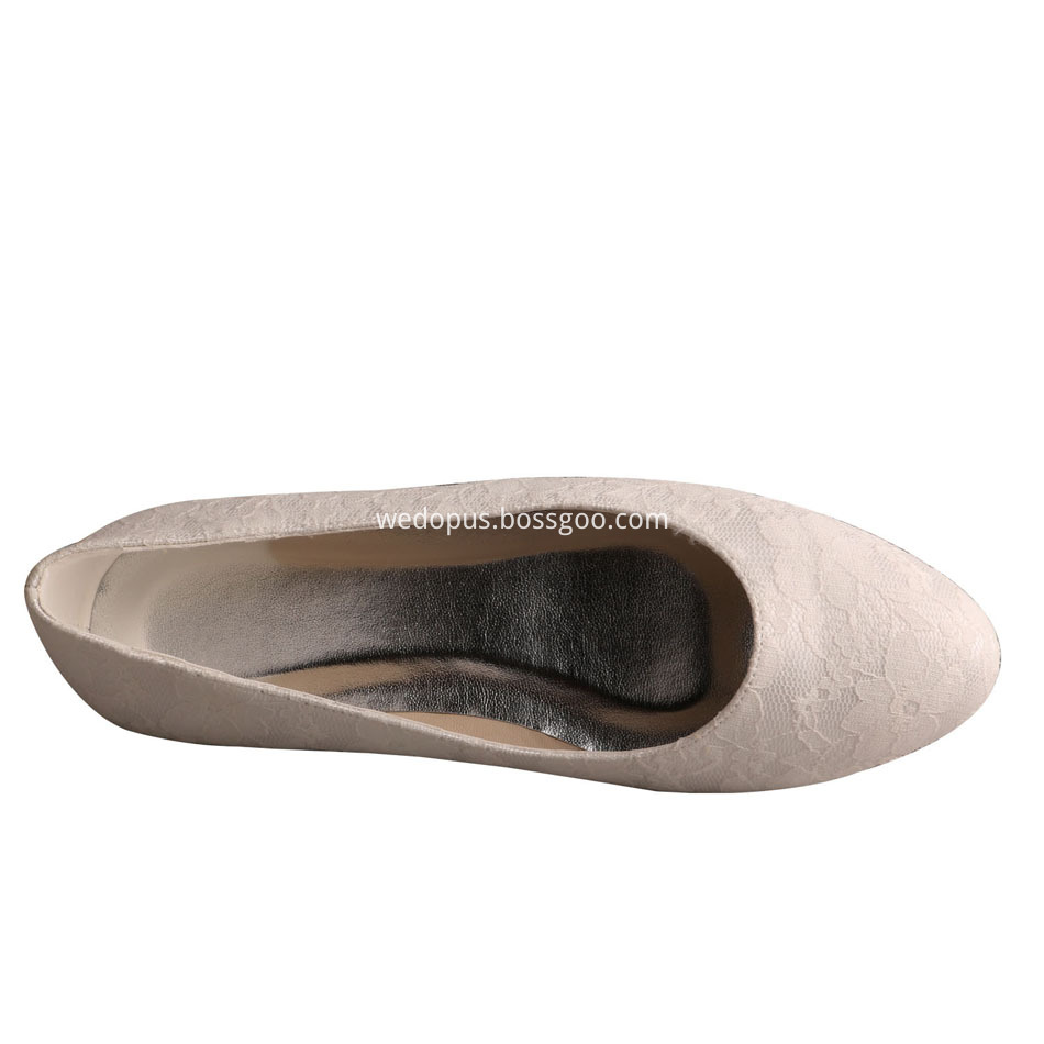 White Wedding Flat Shoes