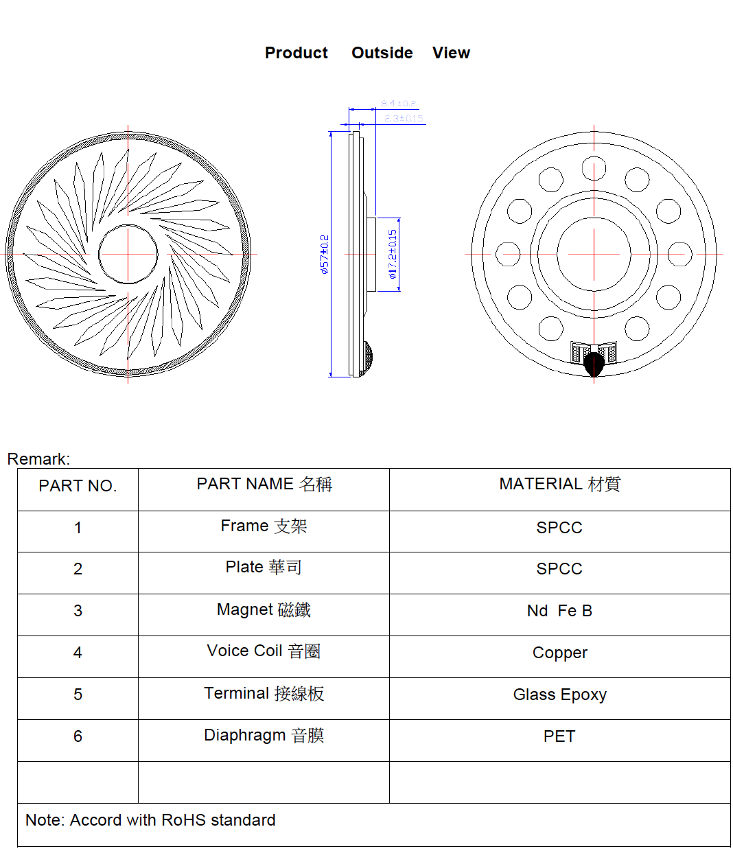 Waterproof Micro Round Mylar Speaker