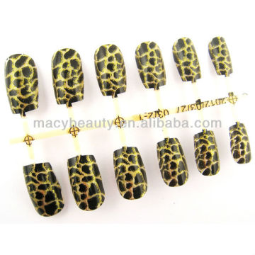 Tiger skin printed artifical nail tips
