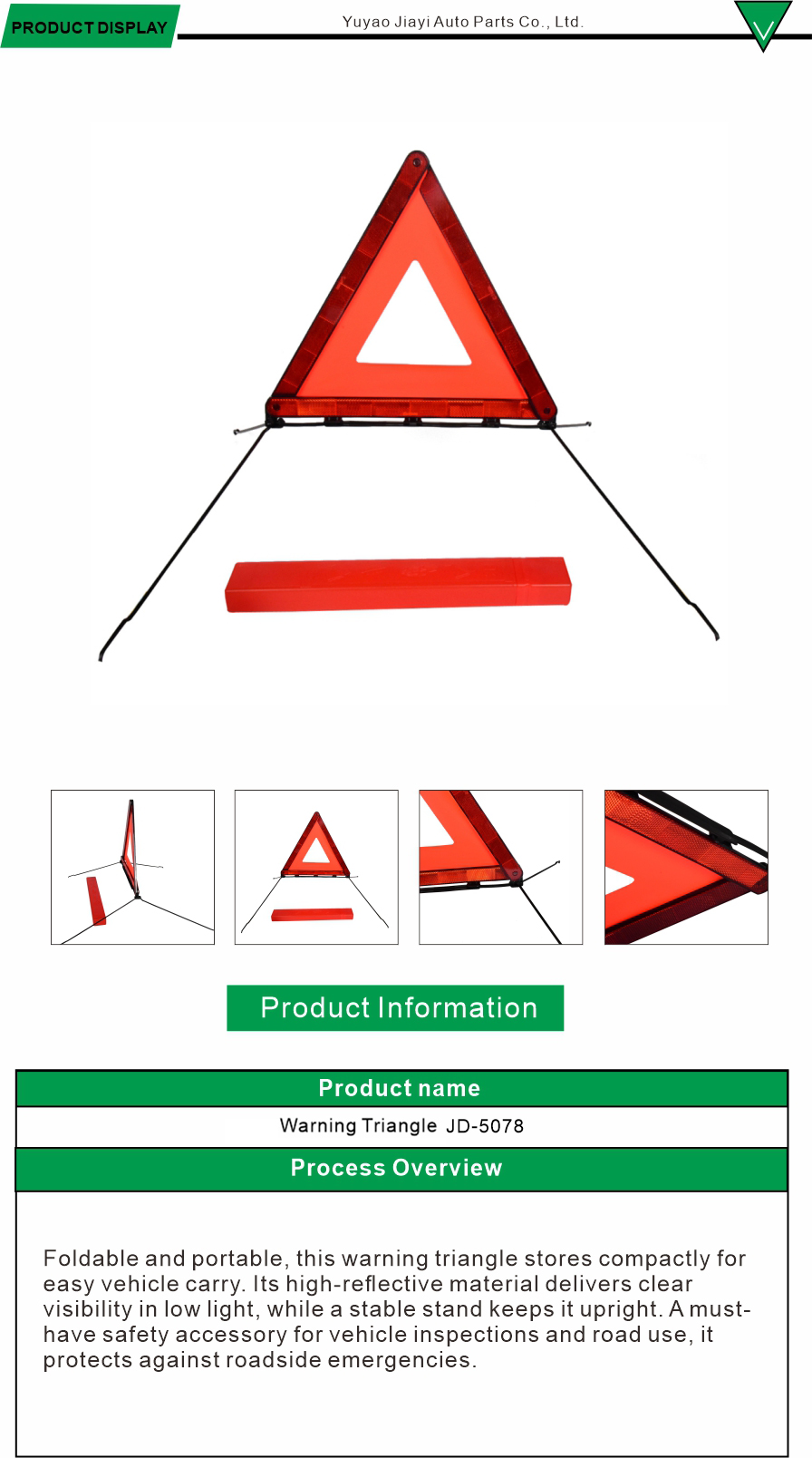 Bright Warning Triangle for Night