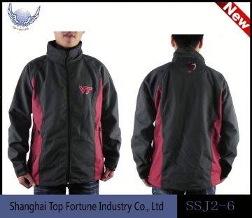 baseball winter outdoor jacket black bonded jacket