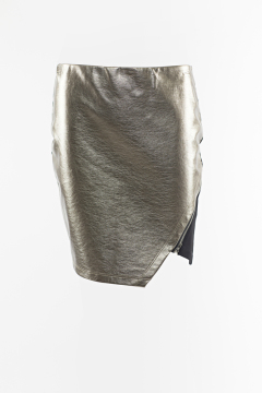 PU mixed knit skirt joint