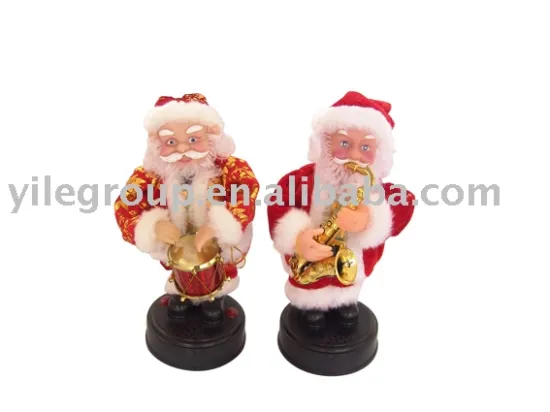 santa claus combination of winds saxophone and drum roll