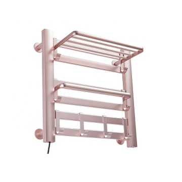 Electrothermal Towel Radiator Drying Rack with Shelf for Bathroom Wall Mount