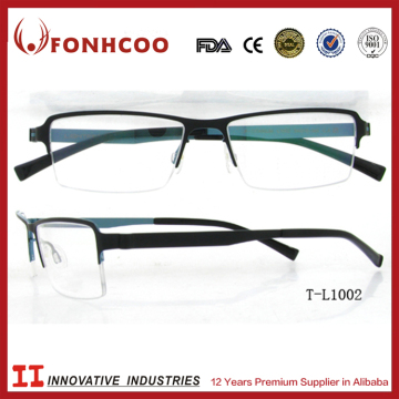 FONHCOO New Designed 2016 Half Rim Black Optical Frames In Titanium