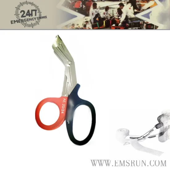 First Aid Titanium Bonded Bandage Shears, 7" Bent, Gray/Yellow