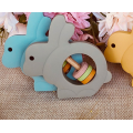 Baby Bunny Silicone Theitting speelgoed houten rammelaars ringen