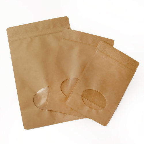 Kraft Paper Bag With Window And Zipper