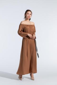 sexy off shoulder long sleeve loose dress